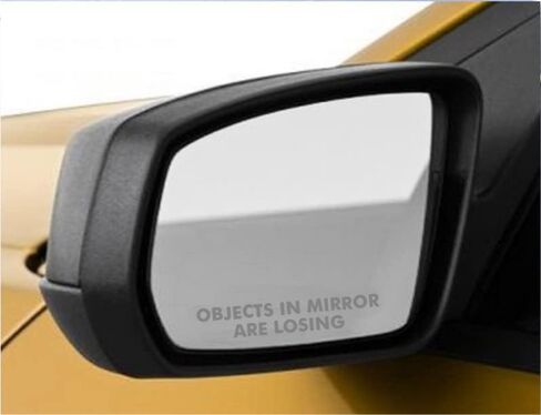 Sticker Connection | Objects in Mirror are Losing | Pair | Bumper Sticker Etched Decal for Car, Truck, Window, Laptop | 0.65"x3" (Matte Black) in Saudi Arabia