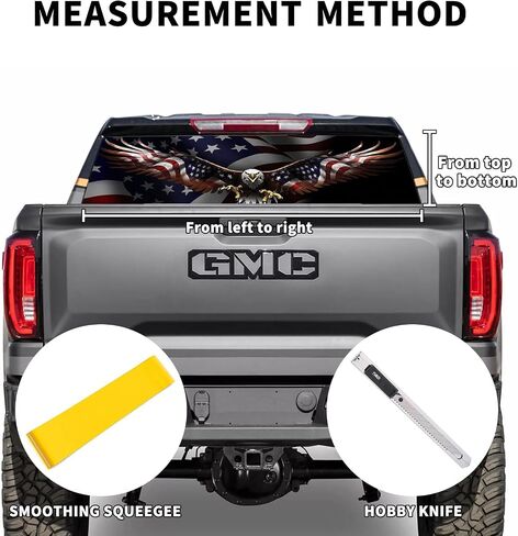 Rear Window Decals for Trucks - 65x22 in Back Window Decals Fit Most Pickup Trucks SUV, Vinyl American Eagle Flag Back Window Decal for Car Personalized Decoration - Colorful in Saudi Arabia