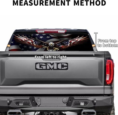 Rear Window Decals for Trucks - 65x22 in Back Window Decals Fit Most Pickup Trucks SUV, Vinyl American Eagle Flag Back Window Decal for Car Personalized Decoration - Colorful in Saudi Arabia