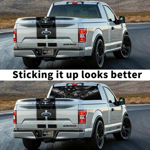Rear Window Decals for Trucks - 65x22 in Back Window Decals Fit Most Pickup Trucks SUV, Vinyl American Eagle Flag Back Window Decal for Car Personalized Decoration - Colorful in Saudi Arabia