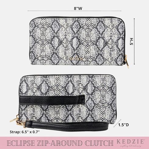 حقيبة يد KEDZIE Cloud 9 مبطنة منتفخة حول الجسم (التوت) ومحفظة من الجلد النباتي بسحاب حول الجسم (جميلة في بايثون) in Kuwait