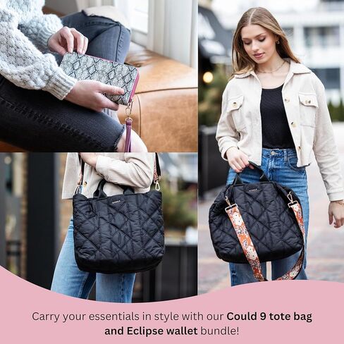 حقيبة يد KEDZIE Cloud 9 مبطنة منتفخة حول الجسم (التوت) ومحفظة من الجلد النباتي بسحاب حول الجسم (جميلة في بايثون) in Kuwait