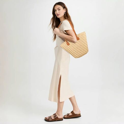 YXILEE Straw Bag for Women - Summer Beach Tote Bags - Handmade Zipper Straw Shoulder Bag with Removable Pouch in Saudi Arabia
