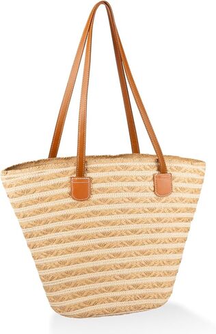 YXILEE Straw Bag for Women - Summer Beach Tote Bags - Handmade Zipper Straw Shoulder Bag with Removable Pouch in Saudi Arabia