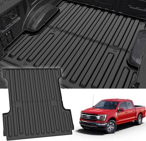 F150 5.5FT Truck Bed Mat - AOMSAZTO Bed Liner for 2015-2024 Ford F150 5.5 FT Custom Fit Cargo Mat for 2015-2024 Ford F-150 Accessories All Weather Trunk Mat in Saudi Arabia