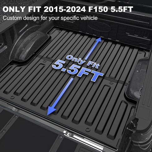 F150 5.5FT Truck Bed Mat - AOMSAZTO Bed Liner for 2015-2024 Ford F150 5.5 FT Custom Fit Cargo Mat for 2015-2024 Ford F-150 Accessories All Weather Trunk Mat in Saudi Arabia
