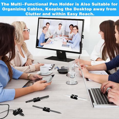 10Pcs Adhesive Pen Holder for Clipboard, Silicone Clipboard Pen Holder Clip for Wall, Pencil Clip Marker Holder Clip Pen Holder for Classroom Office Desk Accessories, Teacher Supplies(Black) in Saudi Arabia