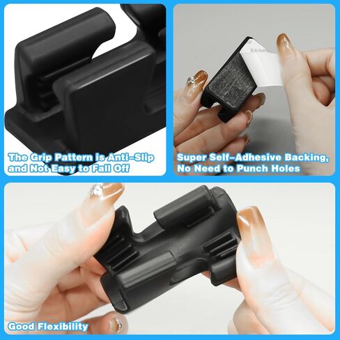 10Pcs Adhesive Pen Holder for Clipboard, Silicone Clipboard Pen Holder Clip for Wall, Pencil Clip Marker Holder Clip Pen Holder for Classroom Office Desk Accessories, Teacher Supplies(Black) in Saudi Arabia