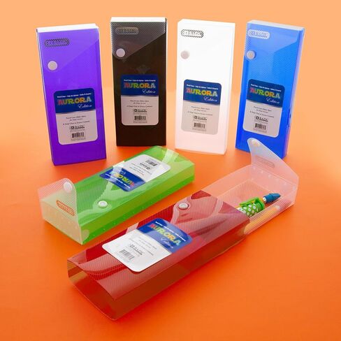 BAZIC Slider Pencil Case, Utility Storage Box Snap Closure, Bright Color Multi Purpose Organizer, 6-Pack in Saudi Arabia