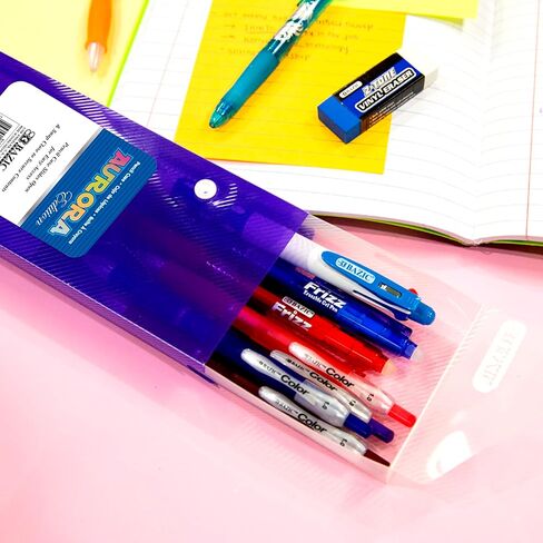 BAZIC Slider Pencil Case, Utility Storage Box Snap Closure, Bright Color Multi Purpose Organizer, 6-Pack in Saudi Arabia