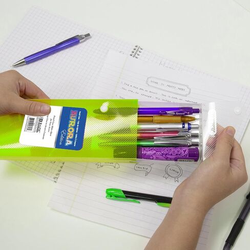 BAZIC Slider Pencil Case, Utility Storage Box Snap Closure, Bright Color Multi Purpose Organizer, 6-Pack in Saudi Arabia