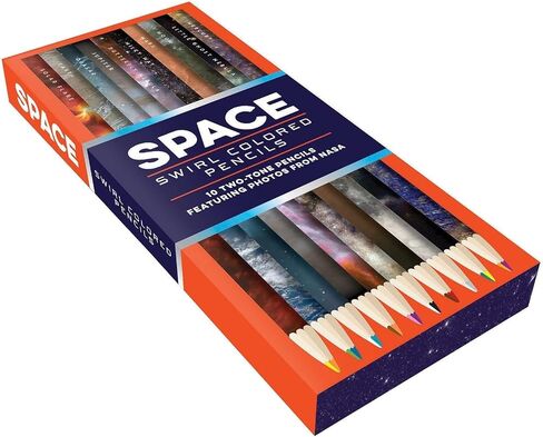 Space Swirl Colored Pencils: 10 Two-Tone Pencils Featuring Photos from NASA in Saudi Arabia