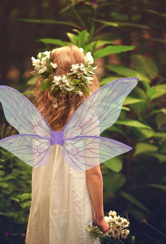 زي الجنية الجناح للنساء الفتيات، زي الأميرة الملاك القزم الشفاف لفستان إكسسوارات عيد الميلاد التنكرية، جناح الفراشة الوردي المتلألئ للفتيات البالغات in Kuwait