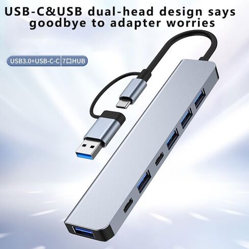 محول USB C إلى HDMI مزدوج، محطة إرساء USB C 7 في 1 إلى محول VGA HDMI مزدوج، USB C إلى 3USB 2.0، محول متعدد الشاشات لأجهزة Dell XPS 13 15، Lenovo Yoga، Huawei Matebook X pro، إلخ in Kuwait