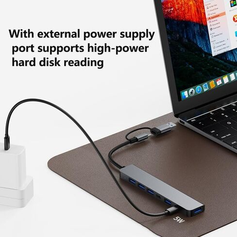 محول USB C إلى HDMI مزدوج، محطة إرساء USB C 7 في 1 إلى محول VGA HDMI مزدوج، USB C إلى 3USB 2.0، محول متعدد الشاشات لأجهزة Dell XPS 13 15، Lenovo Yoga، Huawei Matebook X pro، إلخ in Kuwait