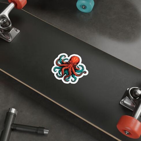 Octopus Sticker Window Vintage Decal Vinyl Small Waterproof for Water Bottle Mug Passport Book Scrapbook Notebook Laptop Tumbler Skateboard Computer Phone Size 4" Funny Gift in Saudi Arabia