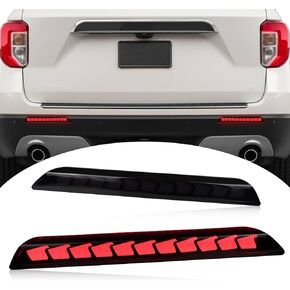 LED Rear Bumper Reflector Light Compatible with 2020-2023 Ford Explorer Tail Brake Fog Lamp Daytime Running Light Turn Signal (Red)