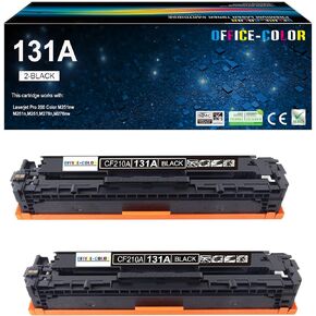 131A Black Toner Cartridge Replacement for HP 131A CF210A Works with HP Laserjet Pro 200 Color M251nw M251n M276n M276nw Printer (2 Pack)