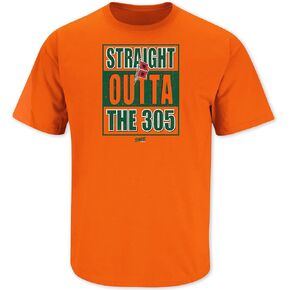 Smack Apparel Miami Football Fans. Straight Outta The 305 Orange T Shirt (Sm-5X)