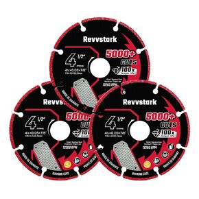 3 Pack Diamond Cutting Wheel 4 1/2 Inch with 7/8"" Arbor, Carbide Cutting Wheel, Angle Grinder Cutting Disc, 4 1/2 Cut Off Wheel for Metal with 5000+ Cuts on Rebar, Steel, Iron and INOX