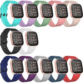 Fitbit Versa 2 Bands for Women Men, 12 Pack Soft Silicone Watch Band Replacement for Fitbit Versa 2 Band/Fitbit Versa Straps/Fitbit Versa Lite/Versa SE