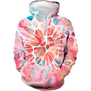 Unisex 3D Galaxy Hoodie Novelty Hooded Sweatshirt Colorful Graphic Long Sleeve Hoodies with Big Pockets