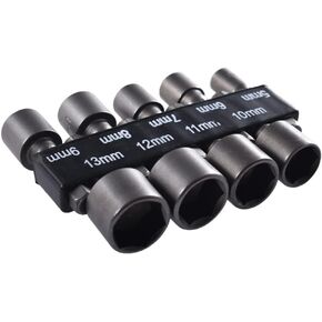 9pcs Power Nuts Driver Drill Bit Tool,SAE and Metric,1/4" Hex Head Drill Bit Set Screwdriver Socket Set,Nut Driver Set,Set Metric Socket Wrench Screw,for Impact Driver&Drill,Socket Bit Adapter