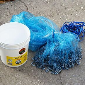 Joy Fish Mullet Cast Net: 1" Sq. Mesh, 5 ft Radius