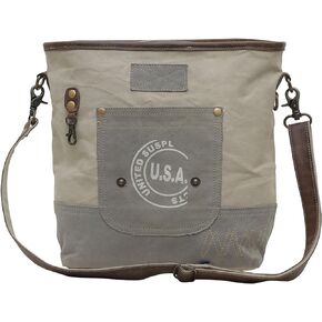 Myra Bag Western Leather Shoulder Bag for Women - Upcycled Canvas Crossbody Smart Rule