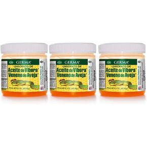 Germa Snake Oil and Bee Venom, Analgesic Ointment / Pomada Aceite de Vibora & Veneno de Abeja, Analgesico - 3oz. Pack of 3