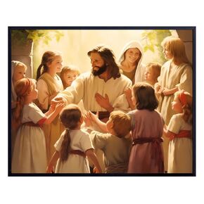 Christian Wall Art for Christian Kids - Jesus Wall Decor - Jesus Decor - Religious Wall Decor - Religious Nursery Decor - Aesthetic Christian art - Spiritual Wall Art & Decor - Inspirational Gifts