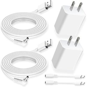 3 عبوات شاحن قابس محول الطاقة لكاميرا Ring Stick Up Cam Plug-in وRing Pan Tilt Stick Up، Ring Spotlight Cam، Ring Spotlight Cam Pro/Spotlight Plus كابل شحن الكاميرا 13.2 قدم أبيض in Kuwait