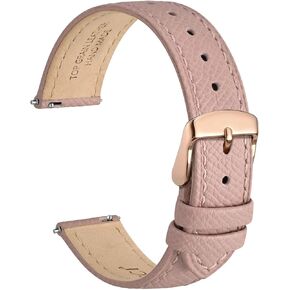 WOCCI Grace Watch Bands, Top Grain Leather, Quick Release Replacement Straps, Stainless Steel Buckle, Band Width 12mm 14mm 16mm 18mm 20mm