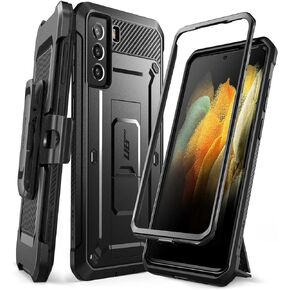 SUPCASE for Samsung Galaxy S21+ Plus Case with Stand (Unicorn Beetle Pro), [Built-in Front Frame & Belt-Clip] [Military-Grade Protection] Full-Body Rugged Phone Case for Galaxy S21+ Plus, Black