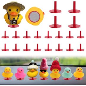 40pcs Duck Plug, Rubber Duck Mount, Flock Locker Rubber Duck Holder Dashboard for Jeep Dash & Fixed Display, Gift for Jeep Lover, (Rubber Duck Excluded) Double-Sided Stickers Included (Yellow)