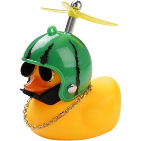 3 Pack Rubber Duck Car Ornaments Yellow Squeak Ducks Car Dashboard Decorations Accessories with Mini Swim Ring Sun Hat Necklace Sunglasses