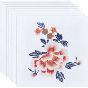 BENECREAT 15 Pcs White Cotton Embroidery Fabric, 9.8x9.8 Inch Square Needlework Fabric, Cross Stitch Fabric for Embroidery, Quilting, Sewing, Craft DIY