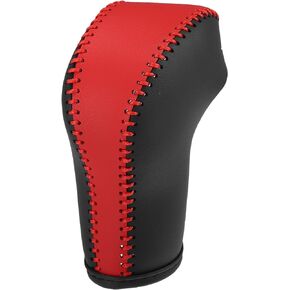 Gear Shifting Knob Cover Automatic Transmission Lever Trim for Porsche Cayenne 2011-2018 Faux Leather Black Red