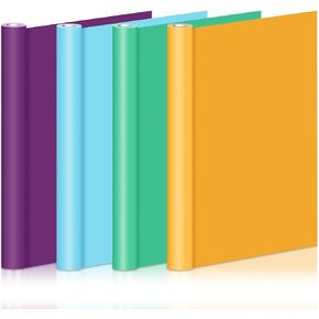 Jetec Bulletin Board Paper Fade Resistant Paper Roll 4 Colors 48 Inches x 50 Feet Drawing Paint Bulletin Boards Paper for Teachers School Classroom Office Art and Decorations Crafts(Dark Color)