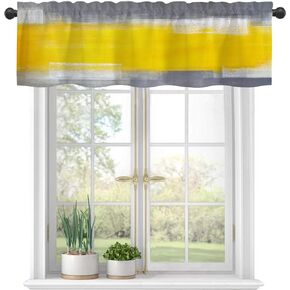 Valances for Windows, Bright Colorful Flowers Semi Sheer Valances Windows Curtain, Rod Pocket Short Window Treatment Light Filtering Decor Valances for Kitchen Living Room Bedroom Windows - 54"x18"