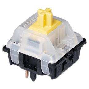 GATERON Milky Yellow Pro Keyboard Switches, KS-3 X47 Linear RGB 5-pin Pre Lubed Key Switches Shaft for MX Mechanical Keyboard(35PCS)