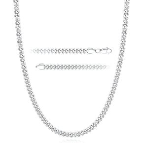 Jewlpire 16-26 Inch Silver Tone/14K Gold Plated Stainless Steel Necklace 4mm Cuban Link Chain for Men Boys Women, Sturdy & Cool Mens Chain Necklace Jewelry Gifts for Men