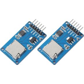 2pcs Micro SD Card Module Storage Board 6-pin TF Card Memory Adapter Reader Module SPI Interface Compatible with Ar-duino GND, VCC, Miso, MOSI, SCK, CS LIONX