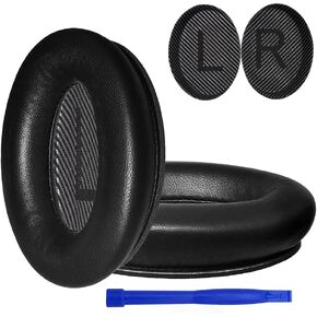 Replacement EarPads Cushions for Bose QuietComfort QC25, Compatible with QC2 QC15 QC35 QC45 QCSE SoundLink/SoundTrue Around-Ear II AE2, Faux Leather (QC25-Blue+Black-FauxLeather)