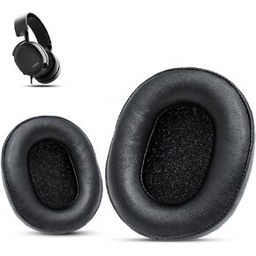 Krone Kalpasmos Replacement Earpads for Arctis Nova Pro Wireless, Arctis 7 Ear Cushion, fit SteelSeries Arctis 1, Pro, 3, 5, 7, 7+, 7p, 7X, 9, Nova Pro, Prime Wireless Headset, Black