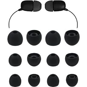 ALXCD Ear Tips Compatible with LG Tone Style HBS-SL5 Earbuds, 6 Pairs S/M/L Sizes Replacement Soft Silicone Earbuds Tips Eartips Ear Tips, Compatible with LG Tone Style HBS-SL5, Black