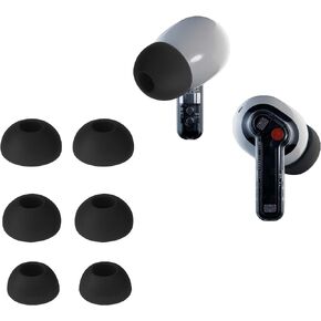 kwmobile 6X Replacement Ear Tips Compatible with Nothing Ear (2) - Silicone Tips for Earphones - Black