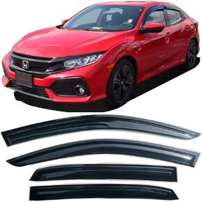 Side Window Visors Rain Guards for Honda Civic Hatchback 2016-2021, Vent Sun Shade Visor Wind Deflectors,4pcs