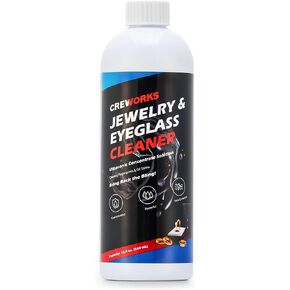 CREWORKS 17 fl oz Jewelry Cleaner Solution, 1:40 Extra Concentrated Jewelry Cleaning Agent for Ultrasonic Cleaners, Cleaning Concentrate Liquid for Gold Diamond Gemstone Glasses Silver Jewelry