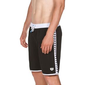 ARENA Men's Standard Team Stripe Bermuda Swim Trunks Athletic Shorts